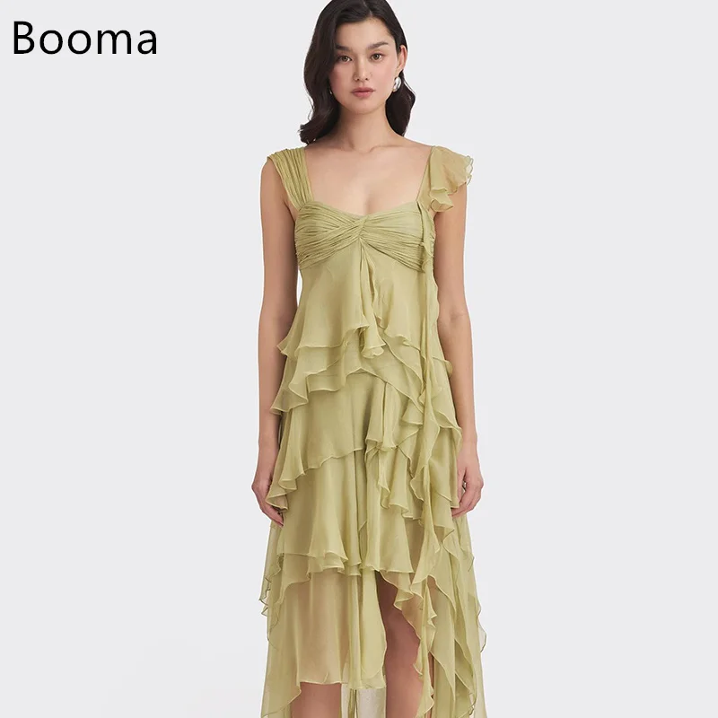 

Booma трапециевидные шифоновые длинные вечерние платья на тонких бретельках, длинные вечерние платья для женщин, элегантные платья для выпускного вечера на заказ 2025