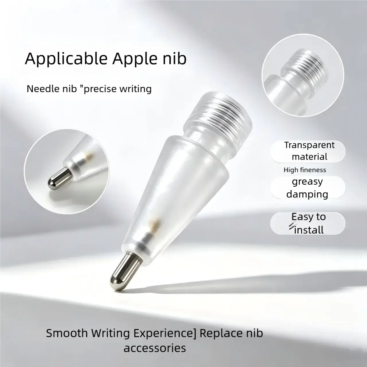 New metal needle tip conversion accessory compatible with all Apple Pencil series, iPad Pro, Air, Mini fine-tip stylus accessories