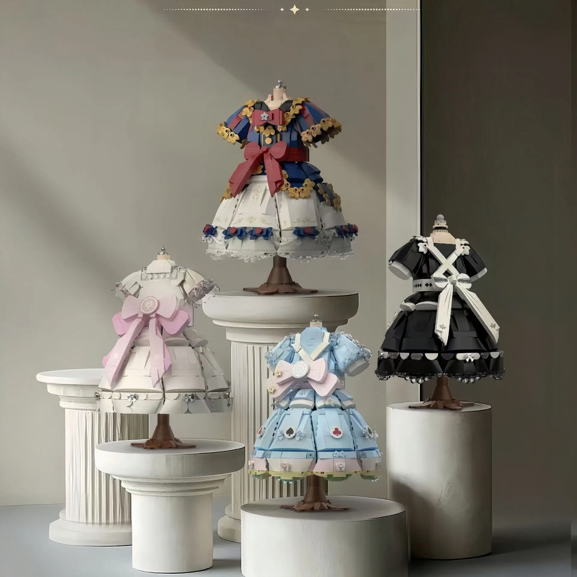 Idea Lovely Lolita Maid Skirt Princess Dress Mini Block Model Construction Building Brick Toys Collection For Girls Gifts