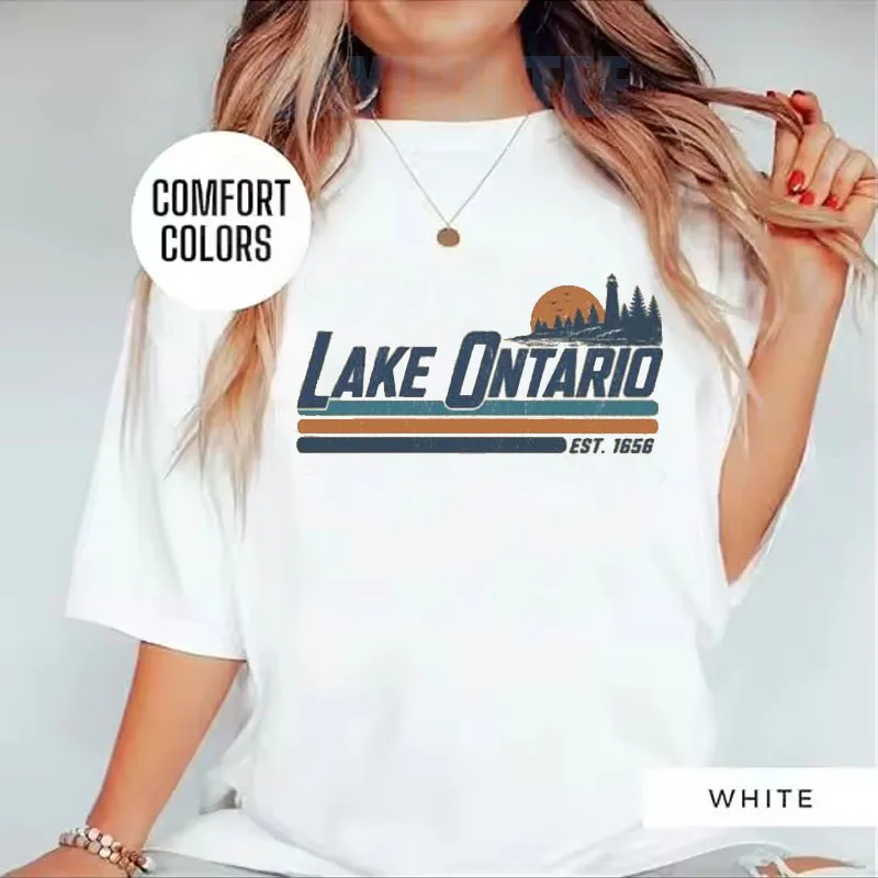 Ontariosee T-Shirt „Always Lake Ontario and The Gulf of Mexico“ Shirt Klassische 70er 80er Retro-Ästhetik Kleidung für Frauen Männer T-Shirts – Detail 6