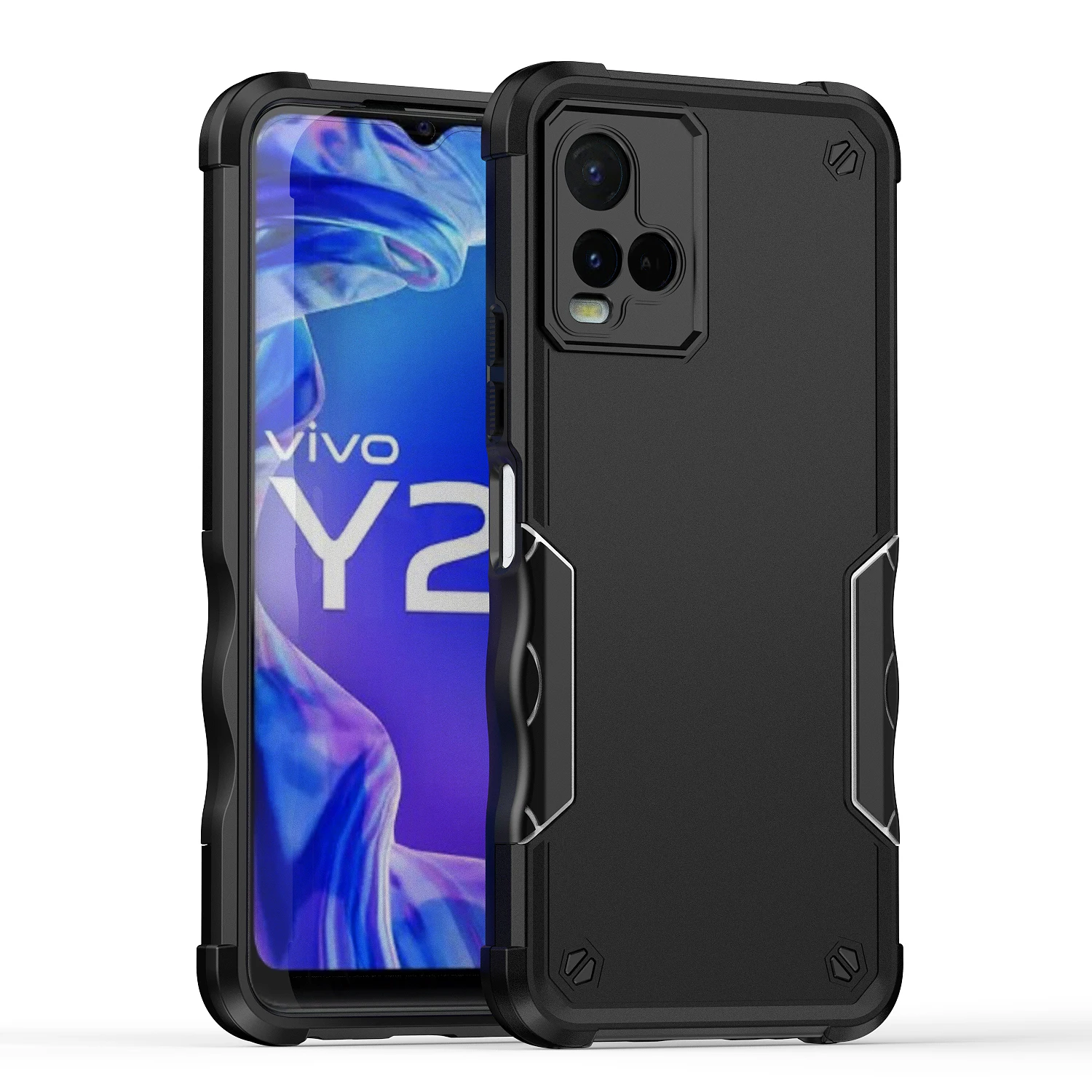 Heat Dissipation Case for Vivo Y21 Y21S Y33S V2111 Luxury Shockproof Soft Silicone Edges Hard Phone Cover Vivo Y 21 21Y 33S 21S