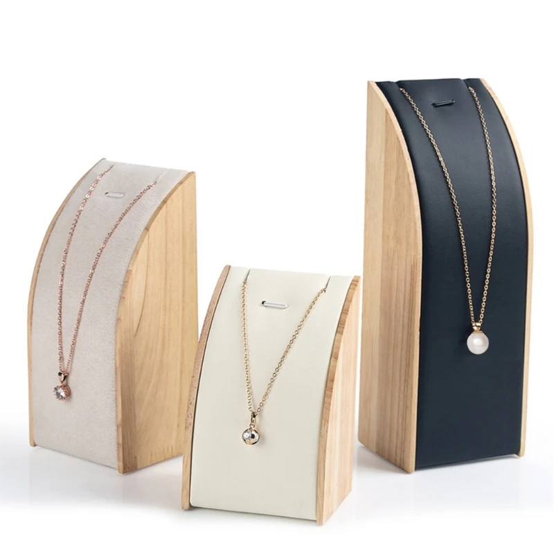 Practical Sturdy Pendant Holder Set of 3 Curved Necklace Showcases Fashion Accessory for Retail and Home Use