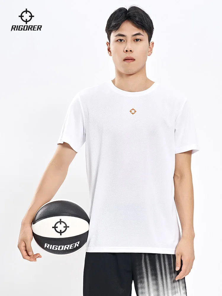 Rigorer 2024 neue Sport Kurzarm T-Shirt Herren Basketball training Laufen Fitness leichte atmungsaktive schnell trocknende Tops