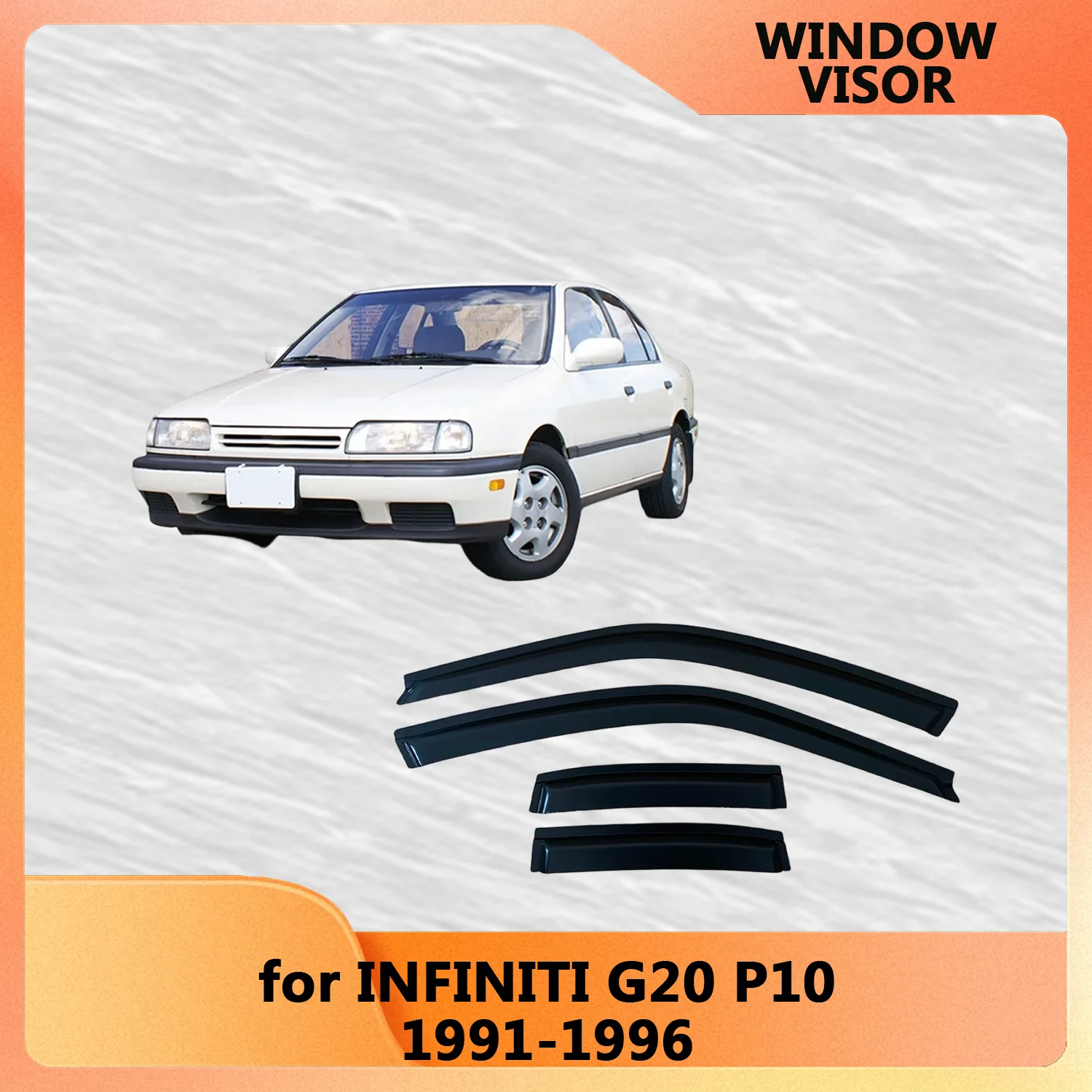 

Window Visor for INFINITI G20 P10 1991 1992 1993 1994 1995 1996 Weathershied Door Visor Wind Sun Rain Guards Side Outside-Mount
