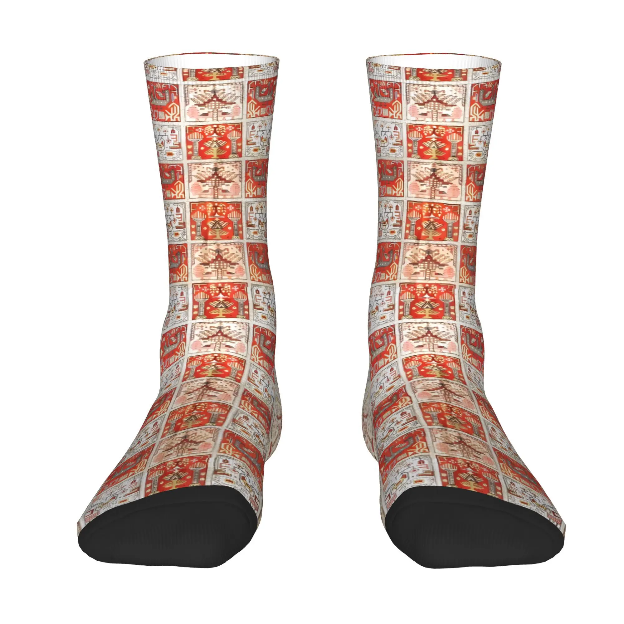 Funny Men's Socks Qum 1930S   Nature Garden Animal Print Retro Persian Harajuku Novelty Crew Sock Gift Pattern Printed