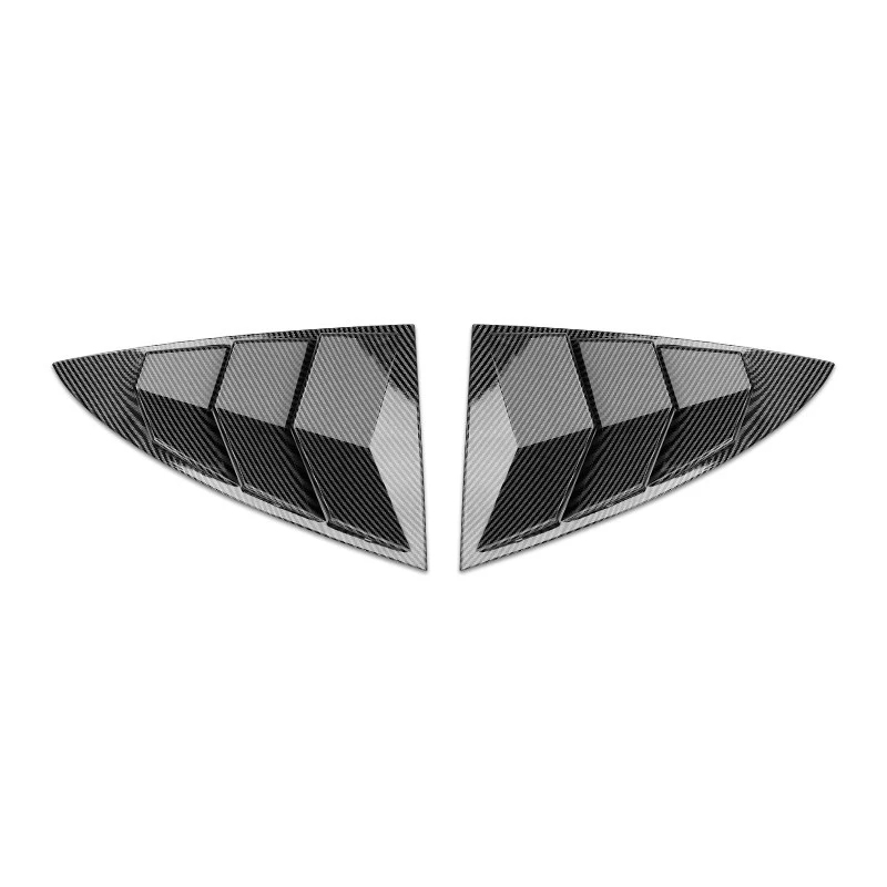 For Tesla Model 3 2017-2021 Rear Triangular Glass Blinds Decorative Sticker Protective Cover Carbon Fiber Look Or Glassy Black