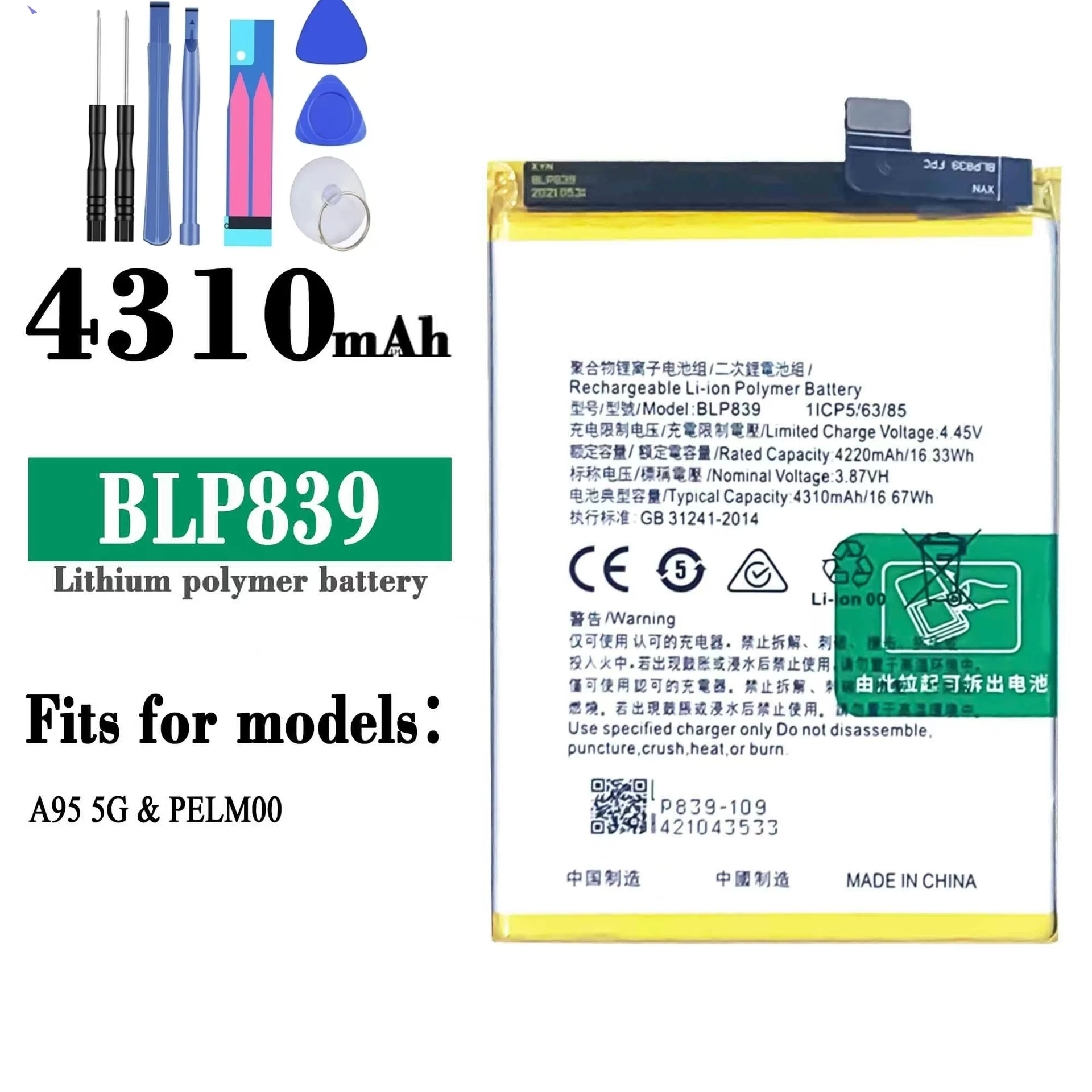 For OPPO A95 5G/PELM00 BLP839 Brand New High Quality Durable Mobile Phone Battery