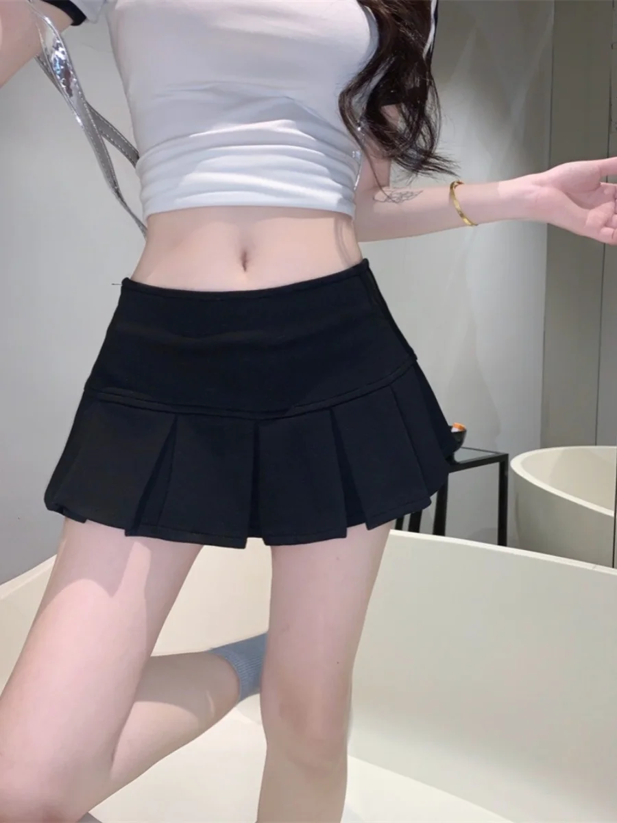 

Sexy American Low Waist Ultra Short Skirt Women's Summer 2026 New A-Line Skirt Anti-Light Sport Pure Desire Pleated Skirt
