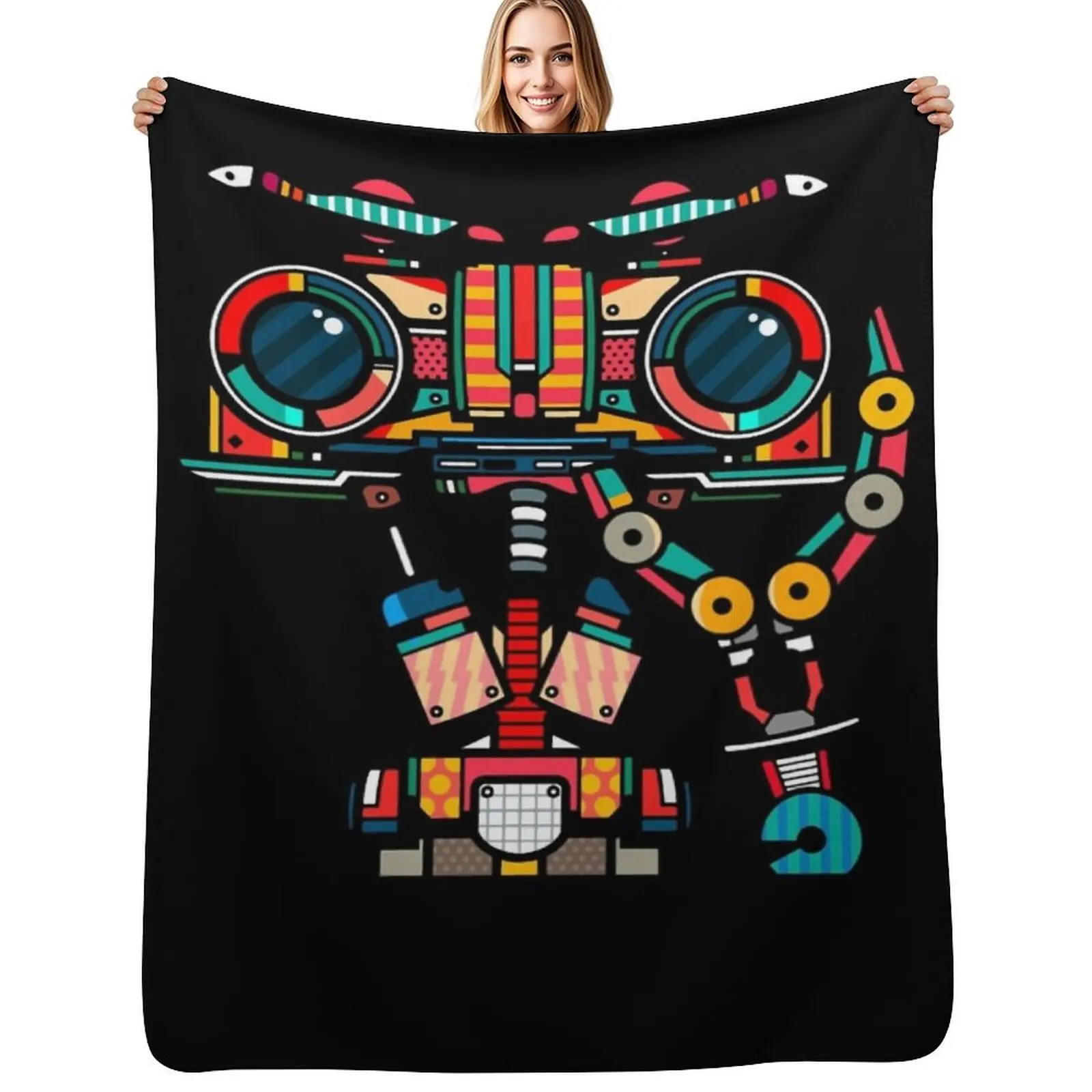 

Johnny 5 (1) Throw Blanket Modern Design Soft Blanket for Home Decor