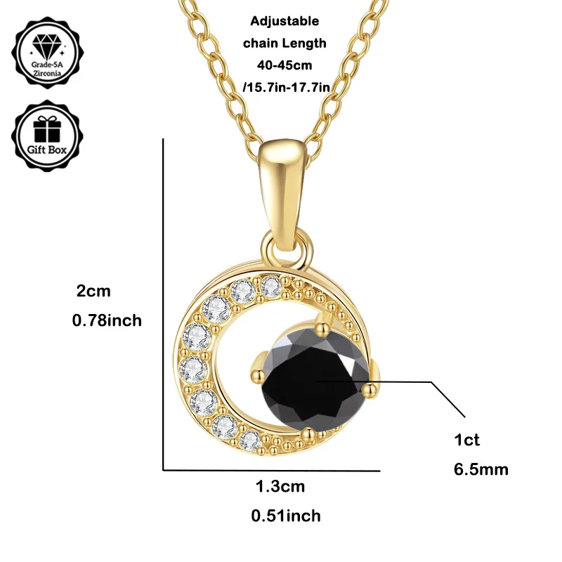 

LAMVOICE jewelry for women/ hypoallergenic necklace, Christmas gift for, 1 carat zirconia necklace, high quality jewelry