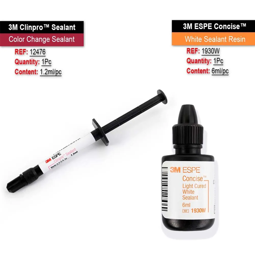 

1/4 шт. 3M ESPE Clinpro ™ Герметик для измерения ямы, изменение цвета, герметик для уплотнения кариеса зубов, лаконичный легкий герметик, белый герметик, смола