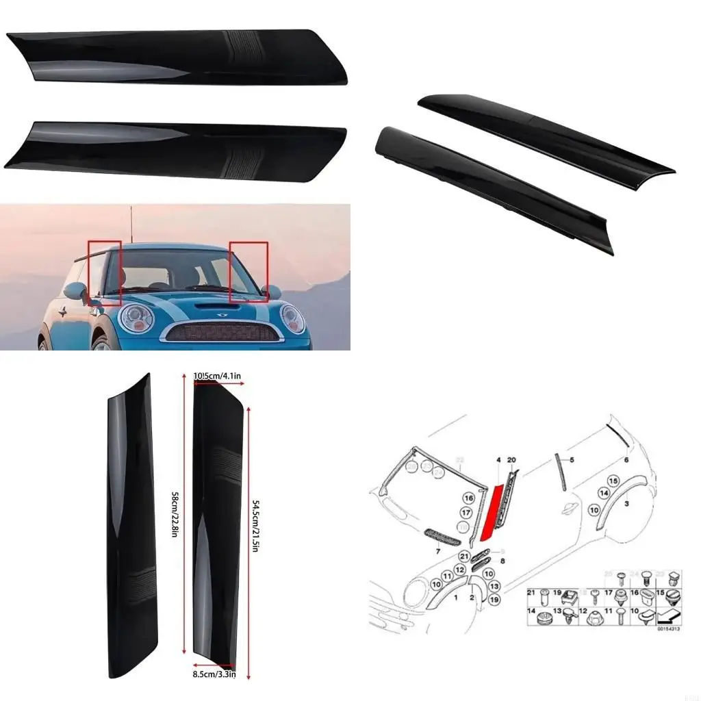 

2025 New 51137128157 For R52 R53 Right+Left A Pillar Molding Trim Cover