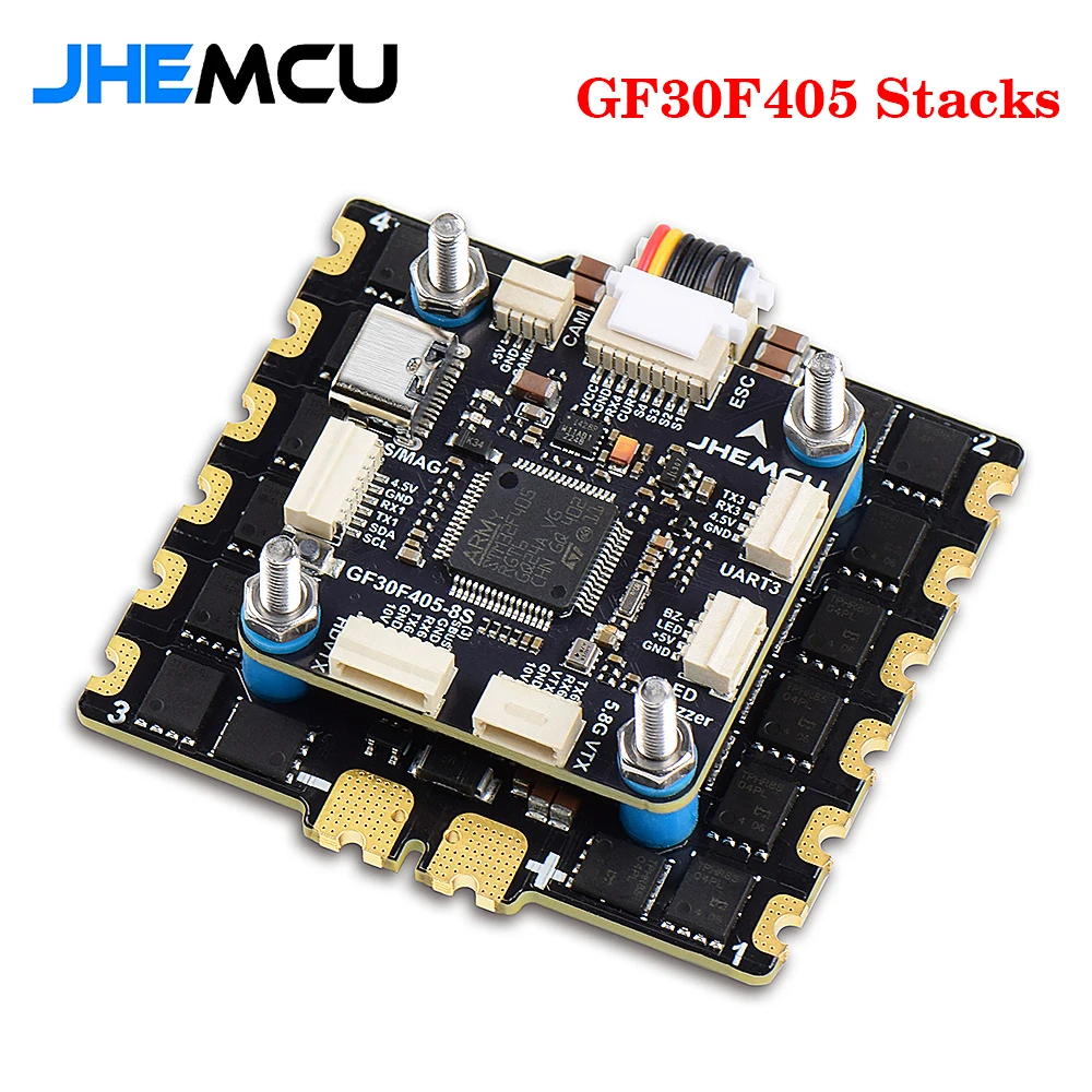 

JHEMCU GF30F405 Flight Controller ICM42688P With 90A/ 110A ESC 3-8S Lipo Input signal Dshot, 30.5mm*4mm for Long Range FPV Drone