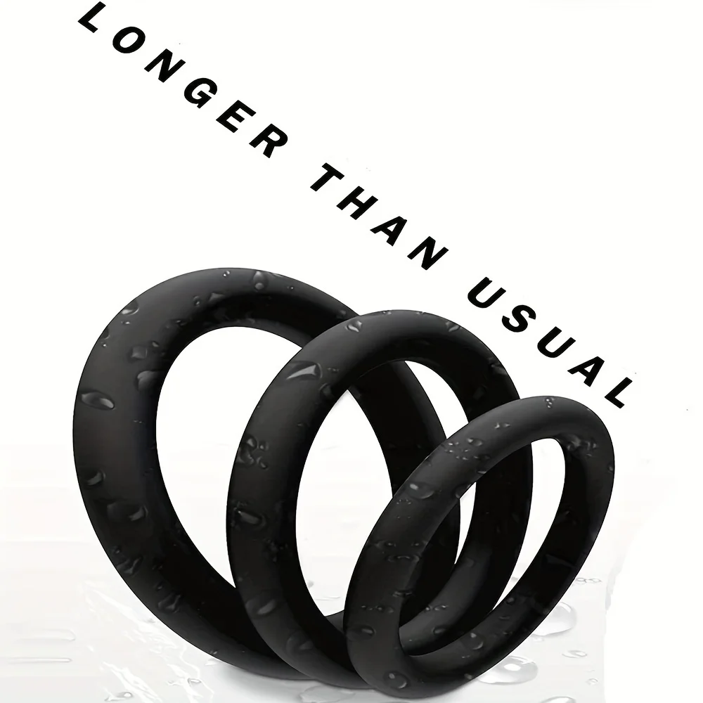 1Set Durable Semen Lock Ring Silicone Watertight Penis Ring Men Ejaculation Delay Cock Silicone Rings Sex Toys for Male Sex Ring image 5