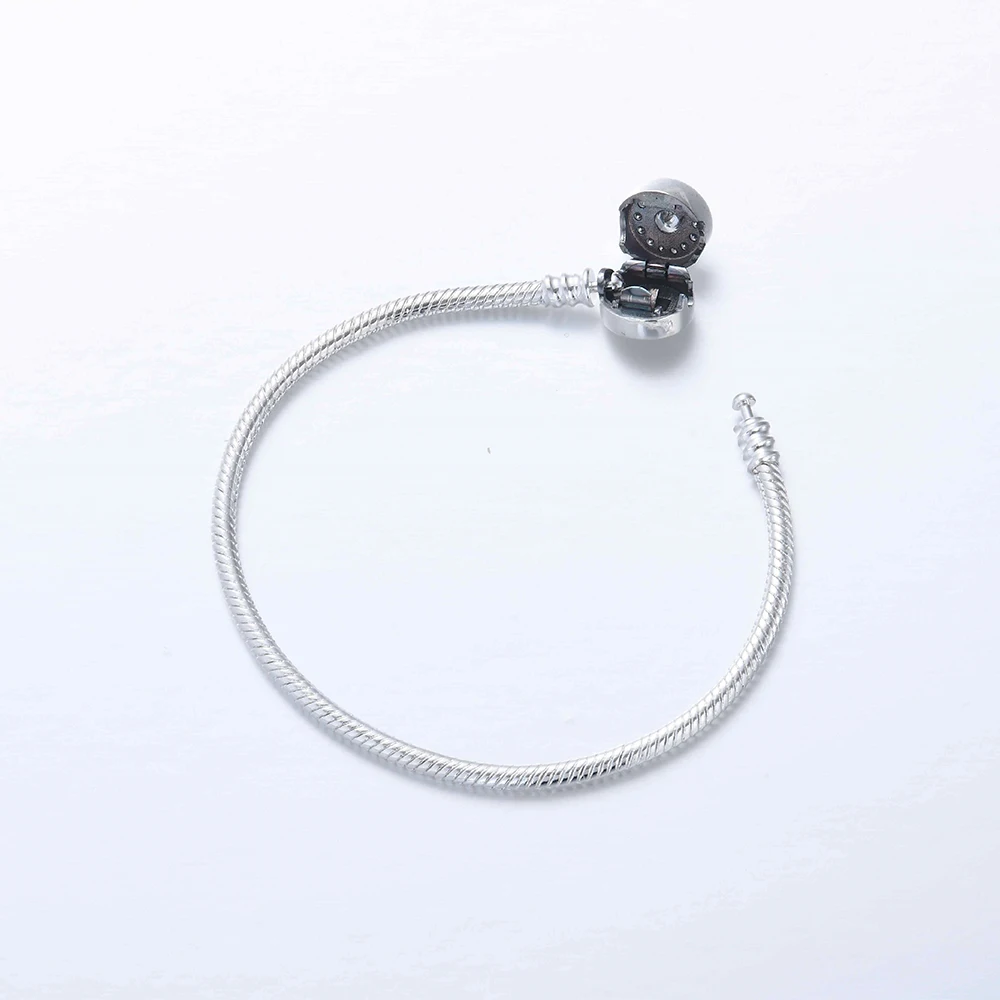 حار بيع 925 الفضة أو ارتفع الذهب سلسلة الحب مجوهرات هدايا مناسبة ل قلادة سحر الخرز سوار القلب المرأة #2