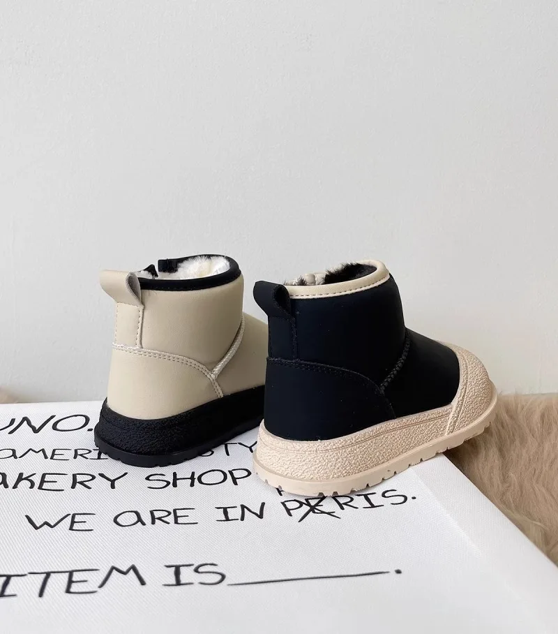 2026 Neue Winter-Plüsch-Schneestiefel für Kinder Dicke Warme Baumwollschuhe für Jungen und Mädchen Wasserdichte Kinder-Winterstiefel Samtschuh – Detail 5