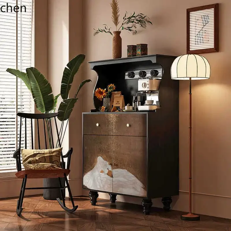 DSA  Retro Sideboard Cabinet Living Room Side Cabinet Storage Island Integrated Wall-Mounted Storage Cabinet
