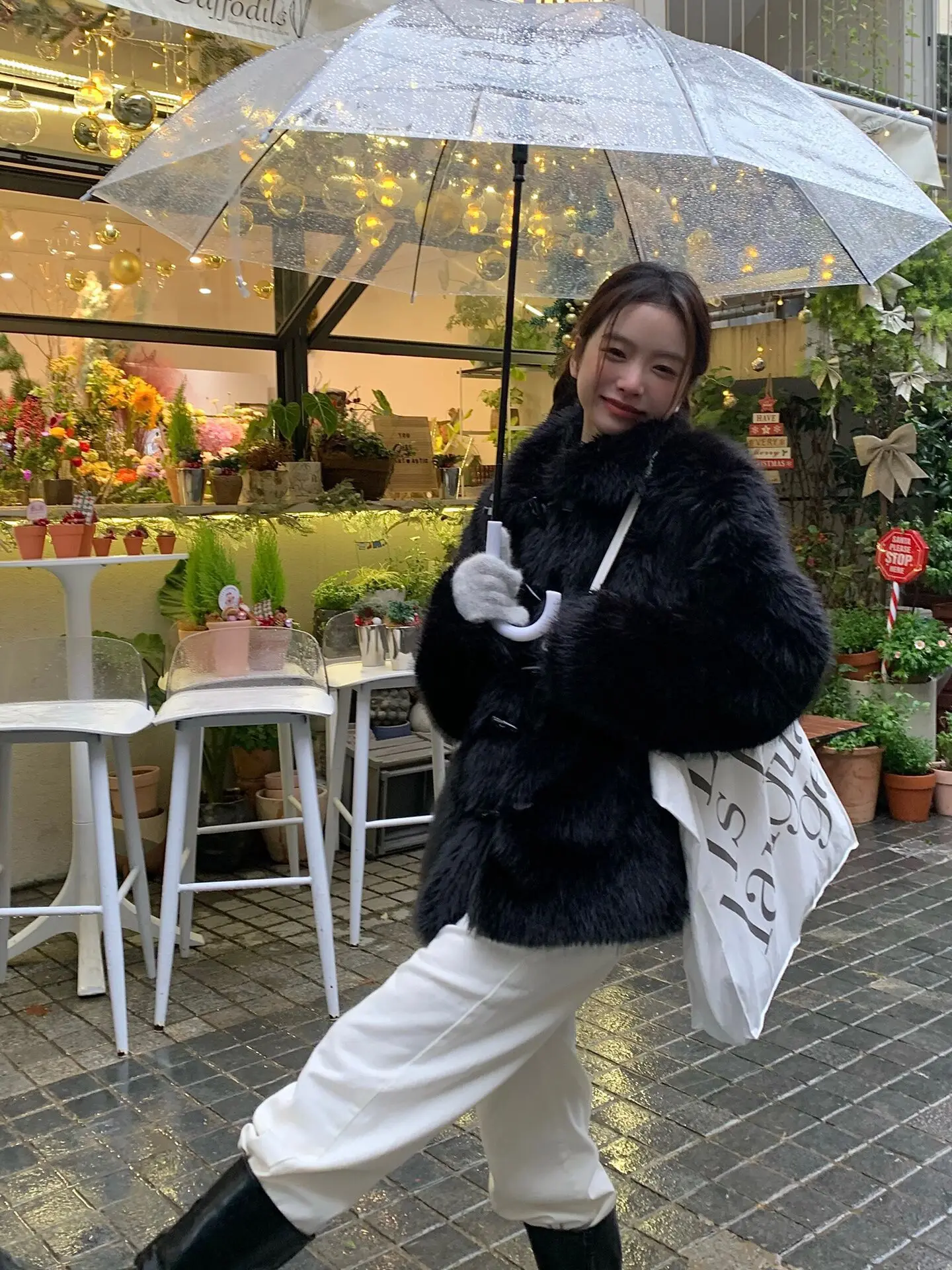 Sztuczne futro w panterkę, płaszcze damskie z kieszeniami, mankiety, na koncert, damskie, uniwersalne, odzież wierzchnia, inspirowane futrem, marszczenia, delikatne, awangardowe.