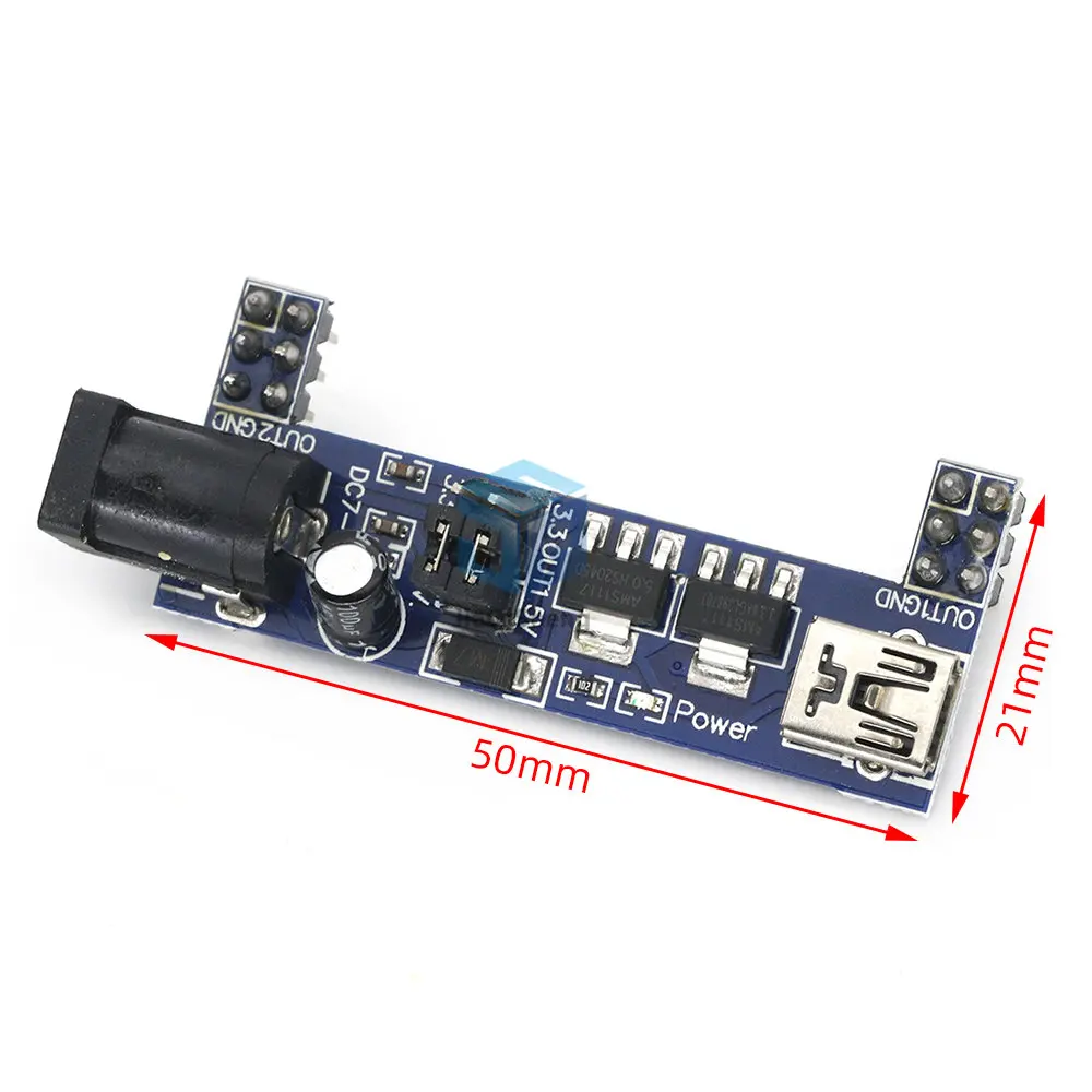 MB102 Breadboard Power Supply Module DC 3.3V 5V For Arduino Solderless Mini USB Power Supply Compatible Bread board MB-102