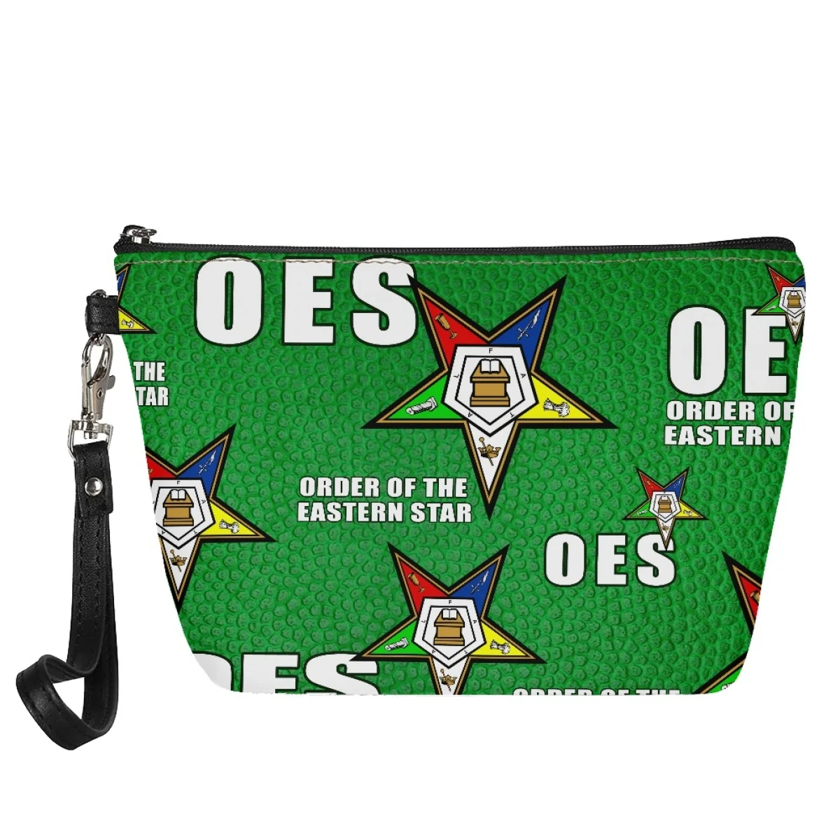 OES Sisterhood Cosmetic Bag para Mulheres, Estojo de Maquiagem de Grande Capacidade, Eastern Star, Couro PU Luxo, Porta-Cartão de Armazenamento para Meninas