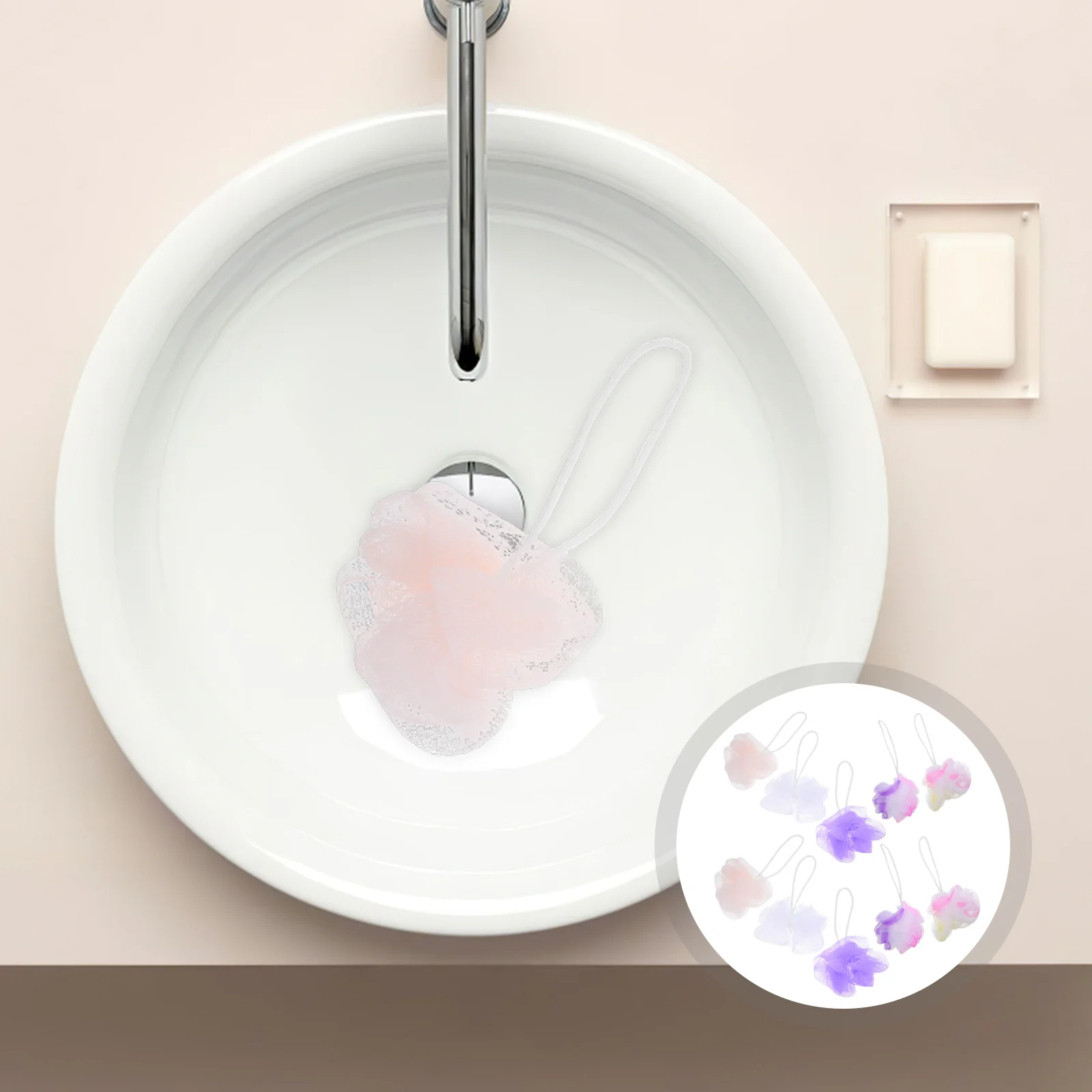 

10pcs Colorful Bath Balls Set Random Color Durable Nylon Mesh Sponge For Shower Body Scrubber Puff Bathing Ball Shower