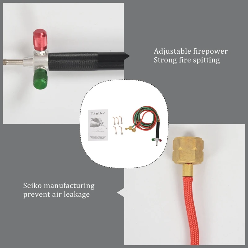 ABGG-Micro-Gas Torch Mini Gas Little Torch Welding Soldering Kit With 5 Tips Welding Soldering Gun Flexible Hosed For Small Inst