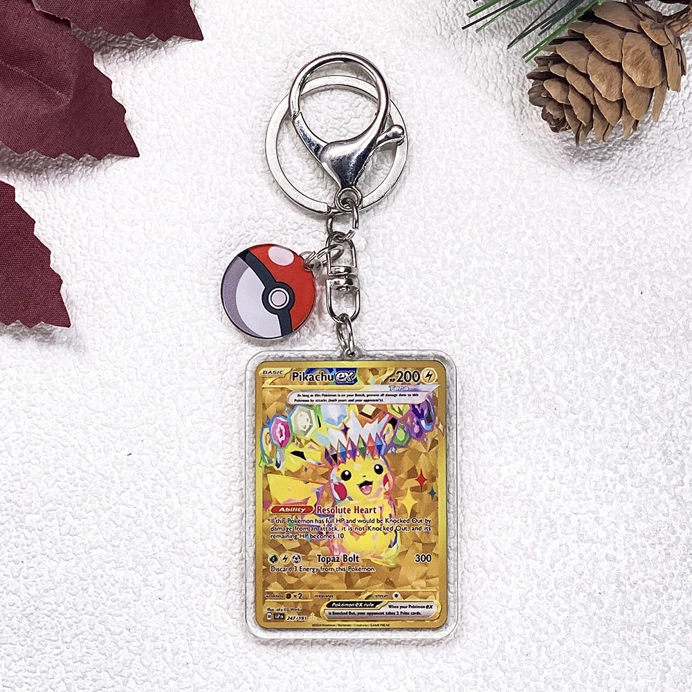 Pokémon Pikachu Bulbasaur Eevee Squirtle Niedlicher Schlüsselanhänger, Zubehör, Acryl-Anhänger, Anhänger für Tasche, Schlüsselhalter, Rucksack-Dekoration