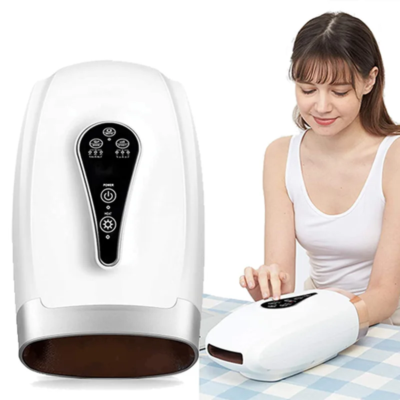 Hand massager air bag heating compress vibrating palm physiotherapy meridian acupuncture points kneading hand massager