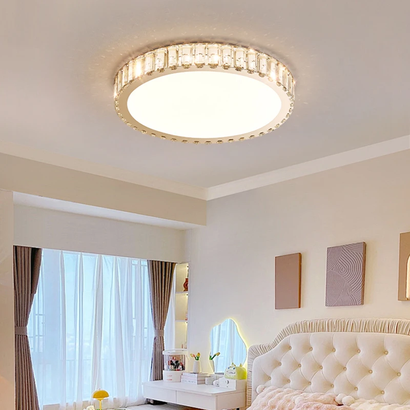 Modern Simple LED Ceiling Lamp Living Room Bedroom Study Dining Crystal Pendent Light Home Decortion
