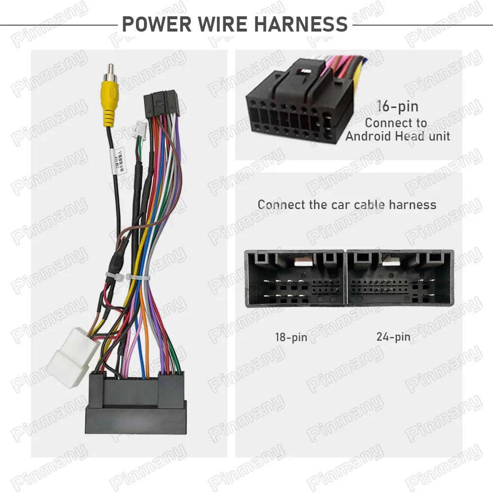 รถวิทยุสายไฟสายรัด Android หน่วยเชื่อมต่อซ็อกเก็ต HYC2 สําหรับ Hyundai Santa Fe KIA Ceed Cerato Sorento Soul Sportage