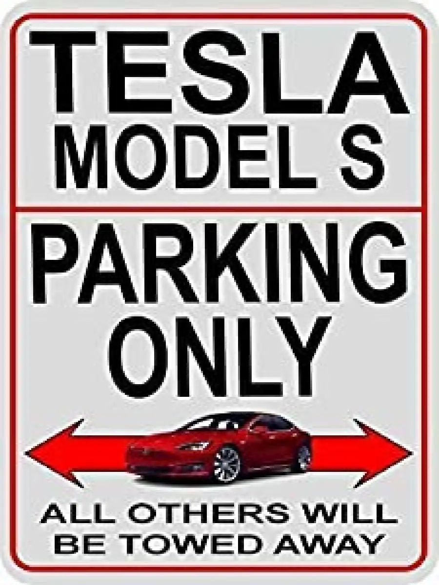 Tesla Reserved Parking Sign  Durable Aluminum with UV Protection for All Weather Ideal for Wall Decor  Car Enthusiasts