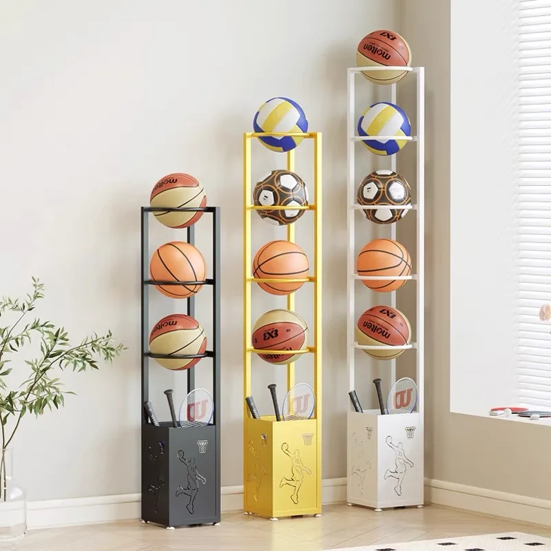 ชั้นวางเก็บลูกบาสเก็ตบอลในร่มสำหรับเด็ก ชั้นวางเก็บลูกฟุตบอล ตะกร้าเก็บของ ชั้นวางสำหรับโรงเรียนอนุบาล ที่วางลูกวอลเลย์บอล