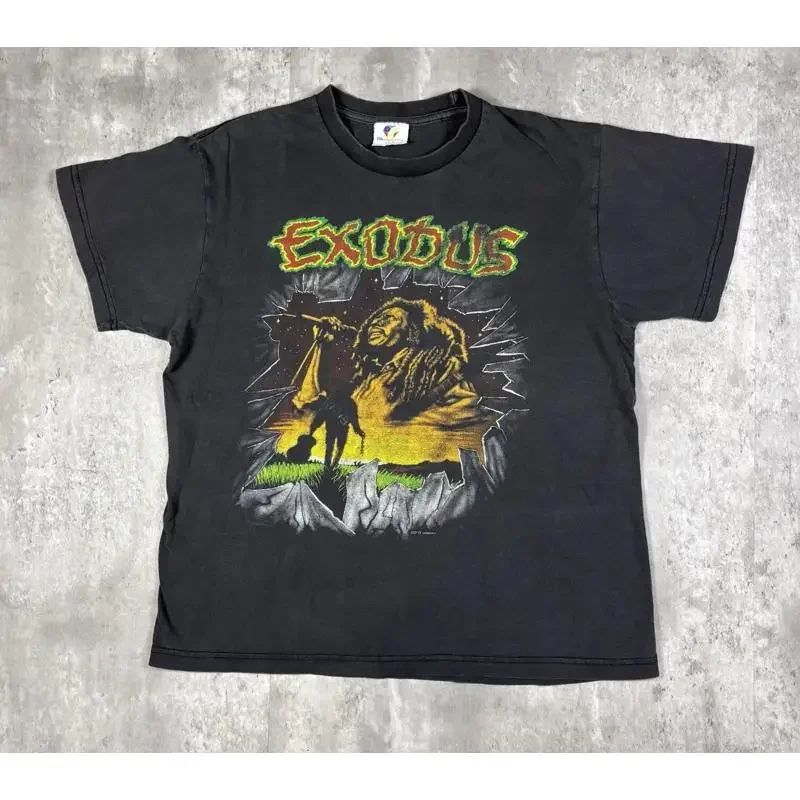 Vintage 90S Exodus Bob Markey Band T Shirt Size M Death Metal Rae Gae