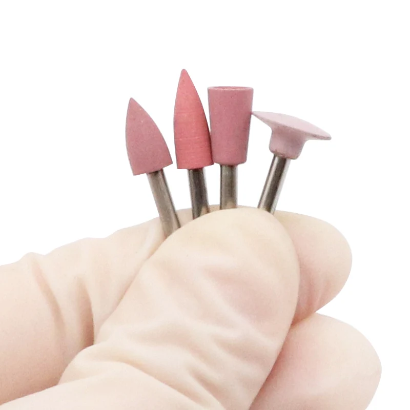 4pcs Dental Silicone Polishing Material Tip Grinding Heads Teeth Polisher For Low-Speed Handpiece