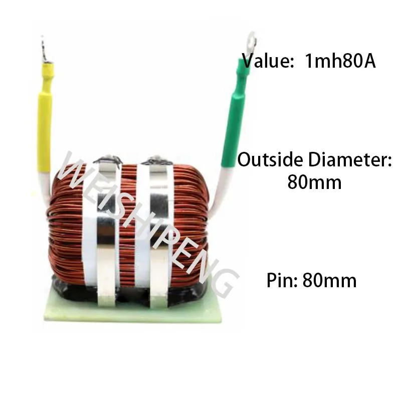 1mh80A High Current Iron Silicon Inductance High-power Inductor For inverter with multi wire parallel winding inductance coil