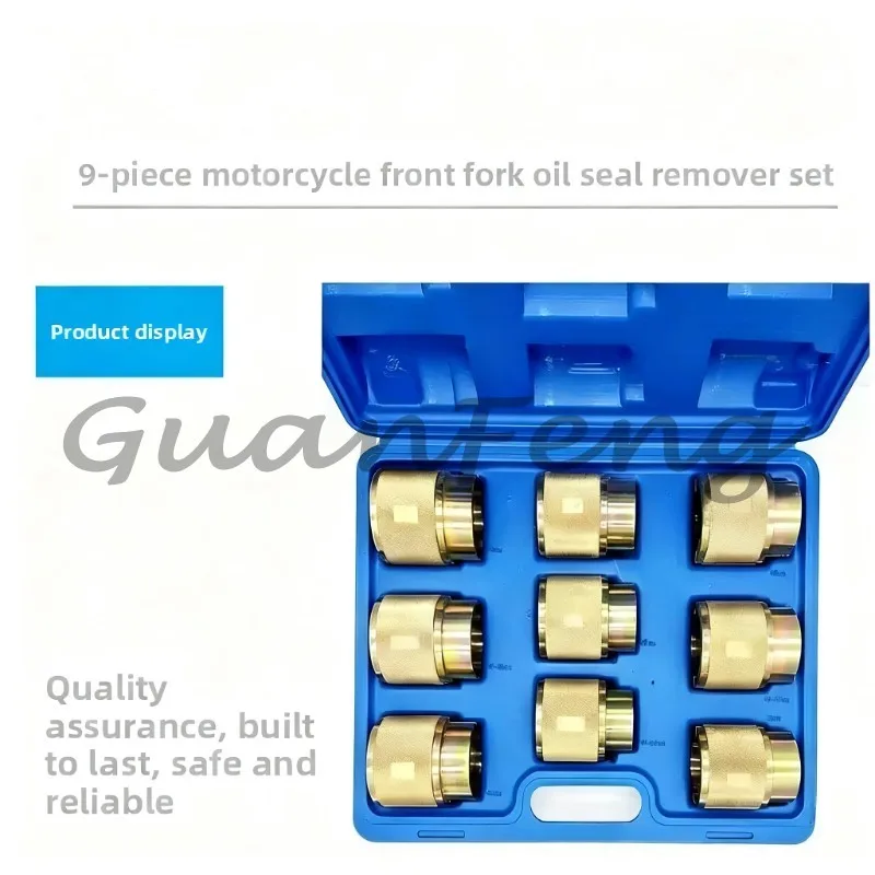 Motorcycle Fork Seal Driver Removal Kit, 9-piece Set for 35 To 49 Mm Fork Seals