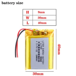 Best Battery Brand Wholesale 903040 3.7V 1200mAh Lithium Polymer Battery with Protection Board for MP5 Bluetooth Earphone
