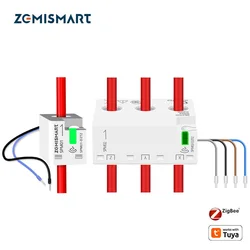 63A Mini Smart Energy Meter Zigbee Power Monitoring Sensor Works with Tuya Zigbee Hub Home Assistant Zigbee2MQTT 208V 415V