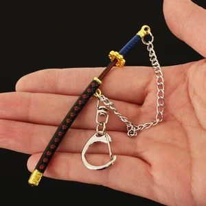 Ein Stück Mini -Schwert -Schlüsselbund für Männer und Frauen, Samurai -Anime -Scheide, Katana Schlüsselbundschnalle, Geschenkspielzeug Cosplay, Roronoa Zoro, 9 cm 12 Hauptverkaufsschwert mit Scheide - №12