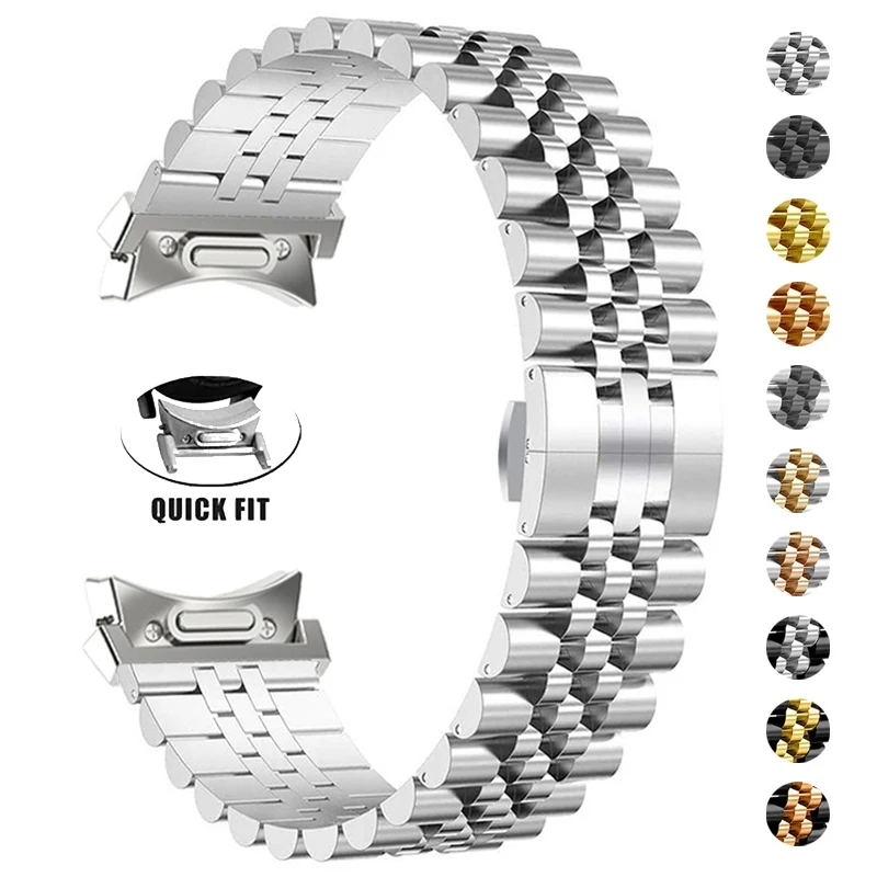 

No Galaxy Steel Strap for Samsung galaxy Watch 6 Classic 43 47mm Metal Quick Fit Band for Galaxy watch 7/6/5/4 40 44mm 5Pro 45mm