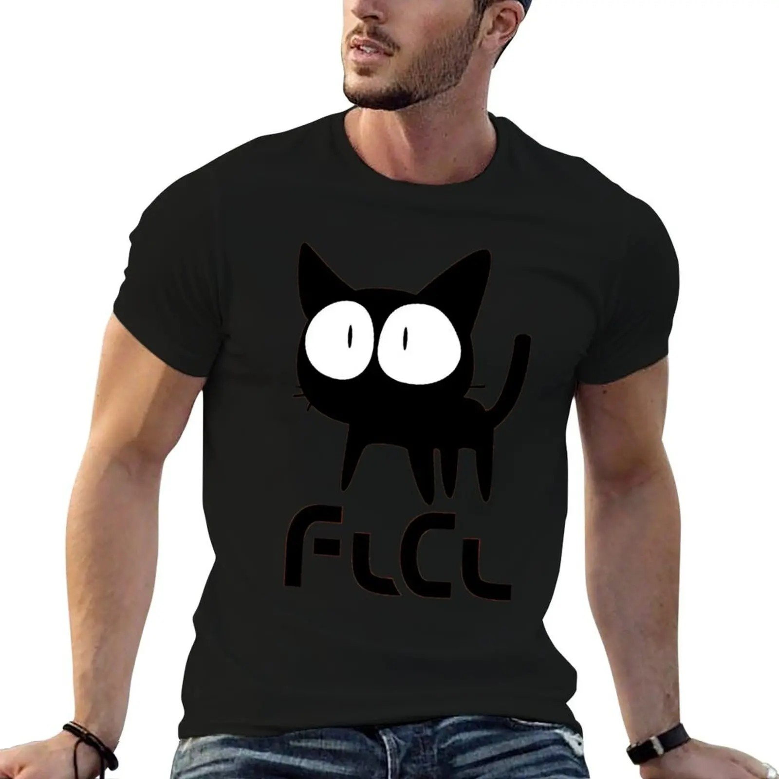

FlCL CAT T-Shirt man t shirt cotton high quality cotton t shirts man 100% T-Shirt