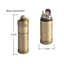Retro Vintage Mini Kerosen Capsule Mini Lighter Portable Personality Gasolin e Lighter Gadgets Pendant 55*17MM