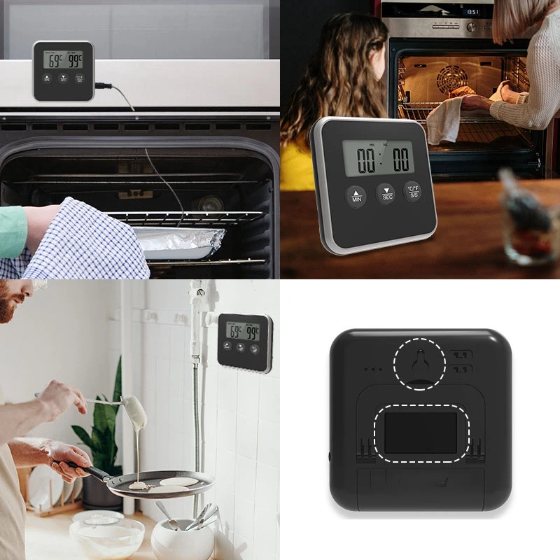Food Thermometer Kitchen Digital Timer Meat Barbecue Thermometer Red Wine Electronic Thermometer