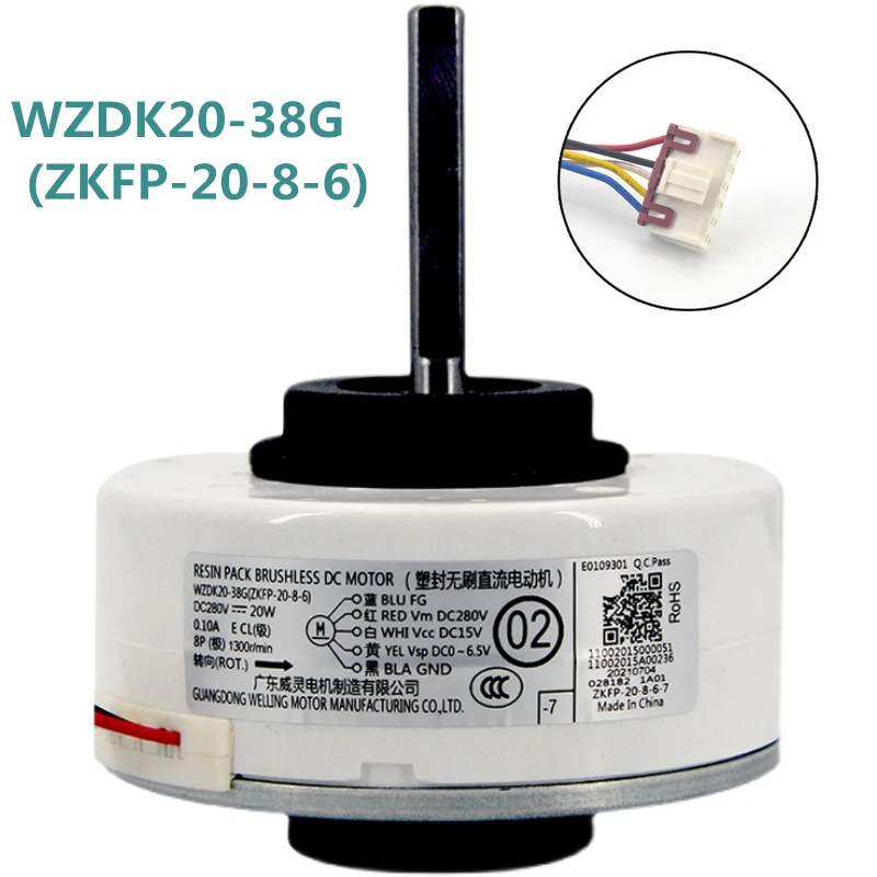 

for Midea air conditioner hang-up DC Fan Motor WZDK20-38G (ZKFP-20-8-6) DC280V 20W