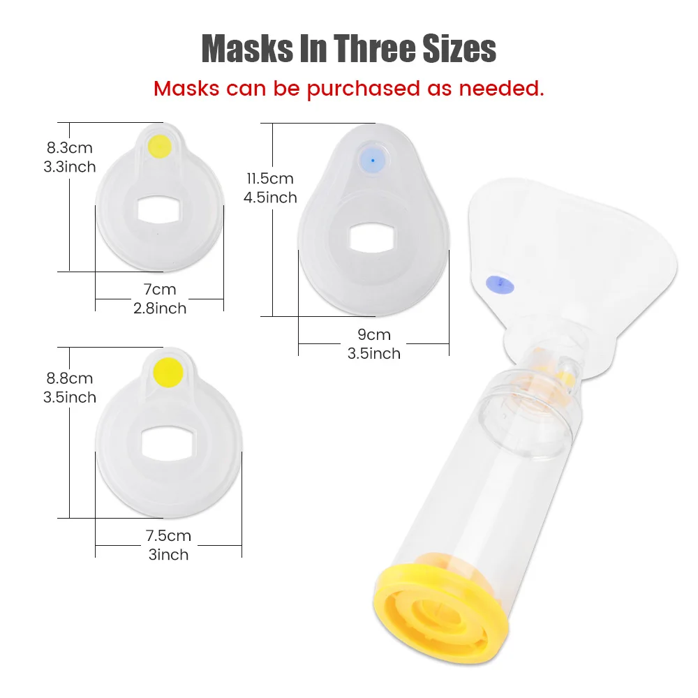 185ml Automizer Spacer Mist Storage Compressor Nebulizer Tank Aerochamber Mask Cup for Pet Adults Children Asthma Inhale Chamber