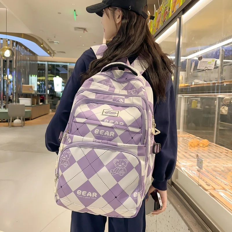 Fashion Student College Backpack Large Capacity Cute Student College Backpack School Bag Middle Student Teens Travel Backpack