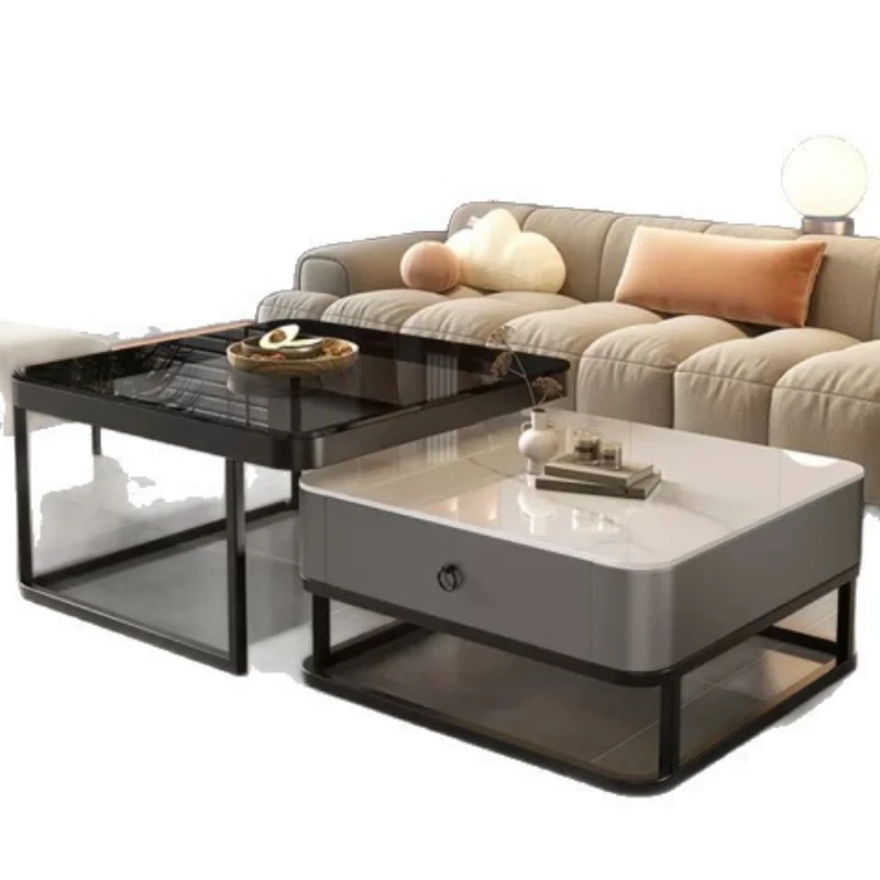 Stolik kawowy w stylu light luxury, do salonu, do użytku domowego, nowoczesny, prosty stolik kawowy w zestawie.