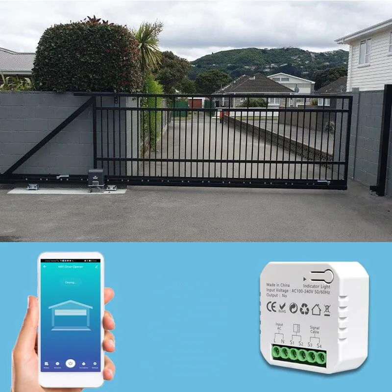 Tuya Smart Life WiFi Drehtor Schiebetor Motorisierter Öffner Controller Trockenkontakt 240 V App Fernbedienung und Benachrichtigung Smart Home Security Sprachsteuerung mit Google Home Alexa – Detail 6