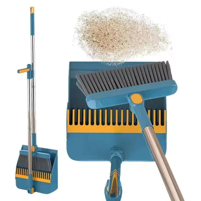 Household folding broom broom dustpan set Soft brush whisk broom strip non-stick hair sweeping cleaning and scraping