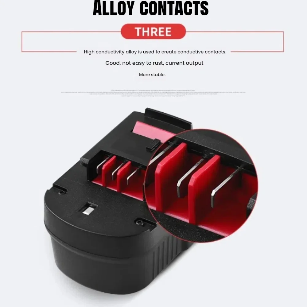 AIMJIN لبطارية بلاك ديكر 12 فولت 6.0 أمبير 6000 مللي أمبير A12E A12 / HP122K CD PS HP126F2K